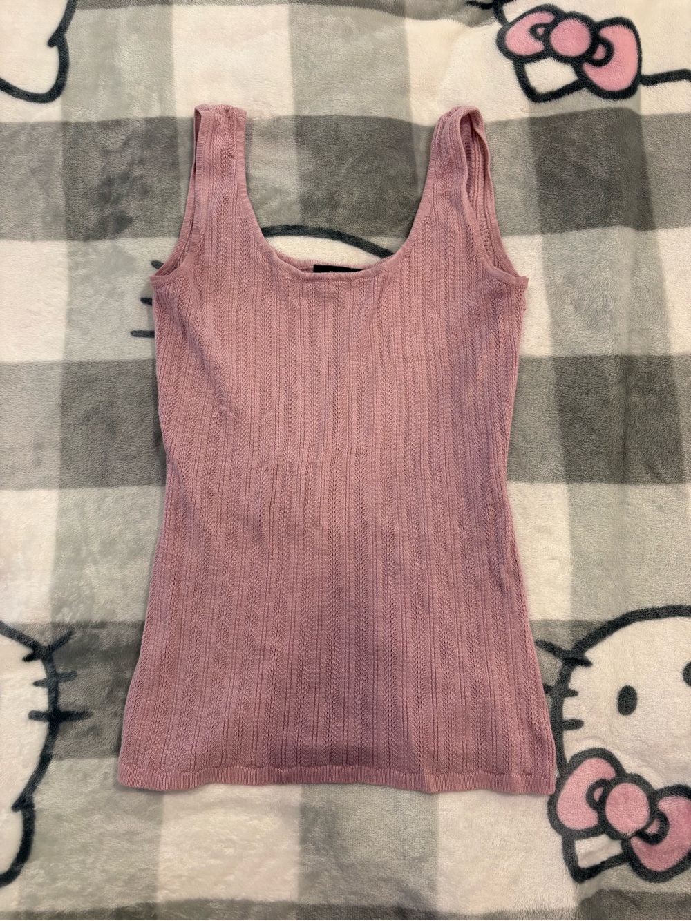 RW&CO Dusty Pink Ribbed Knit Tank Top